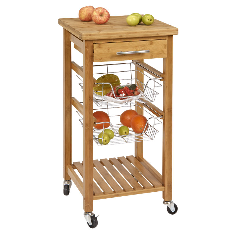 CORNER HOUSEWARES Bamboo Kitchen Cart with Storage & Reviews Wayfair